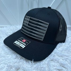 Laser Engraved Richardson 112 trucker hat Amo Flag.